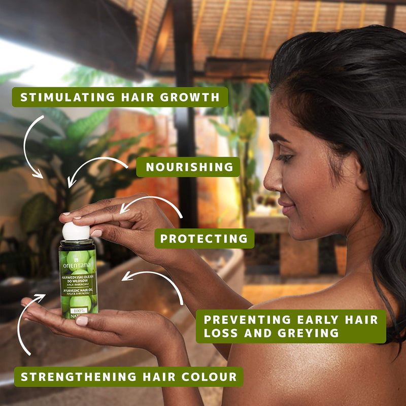 Orientana - Ayurvedic Hair Oil Amla & Bhringraj | Neem Coconut Almond Oil & Vitamin E | 100% Natural Vegan & Anti Dandruff | Stimulates Hair Growth | Prevents Hair Loss - 105 ml - NewNest Australia