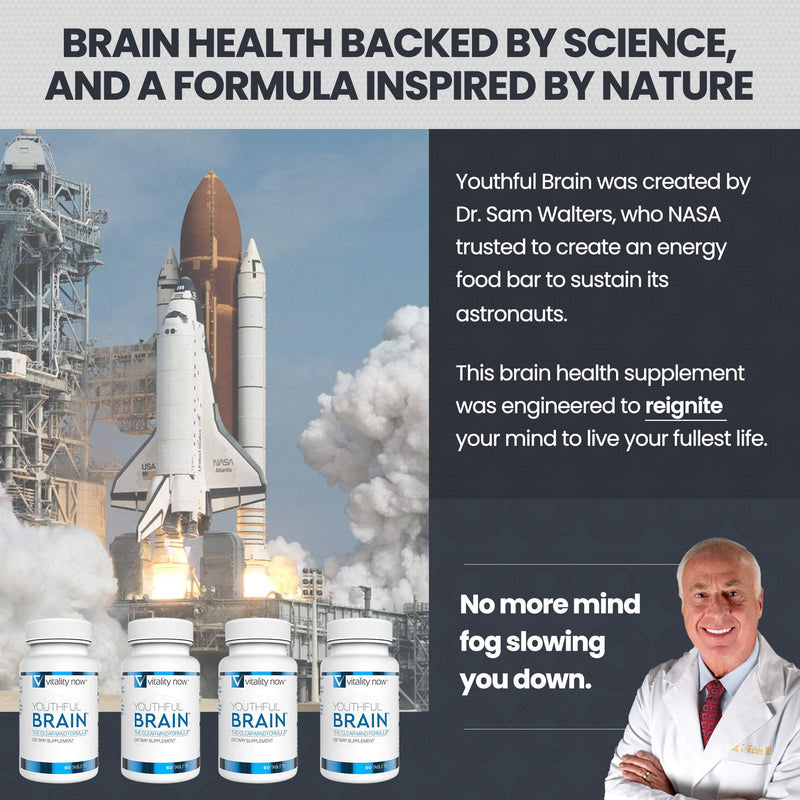 Youthful Brain | Memory & Brain Health Support Supplement - Doctor Formulated Brain Booster Clarity with Bacopa Monnieri, Ginkgo Biloba, B12 - Easy to Swallow Tablets - 30-Day Supply (60 Count) 60 Count (Pack of 1) - NewNest Australia