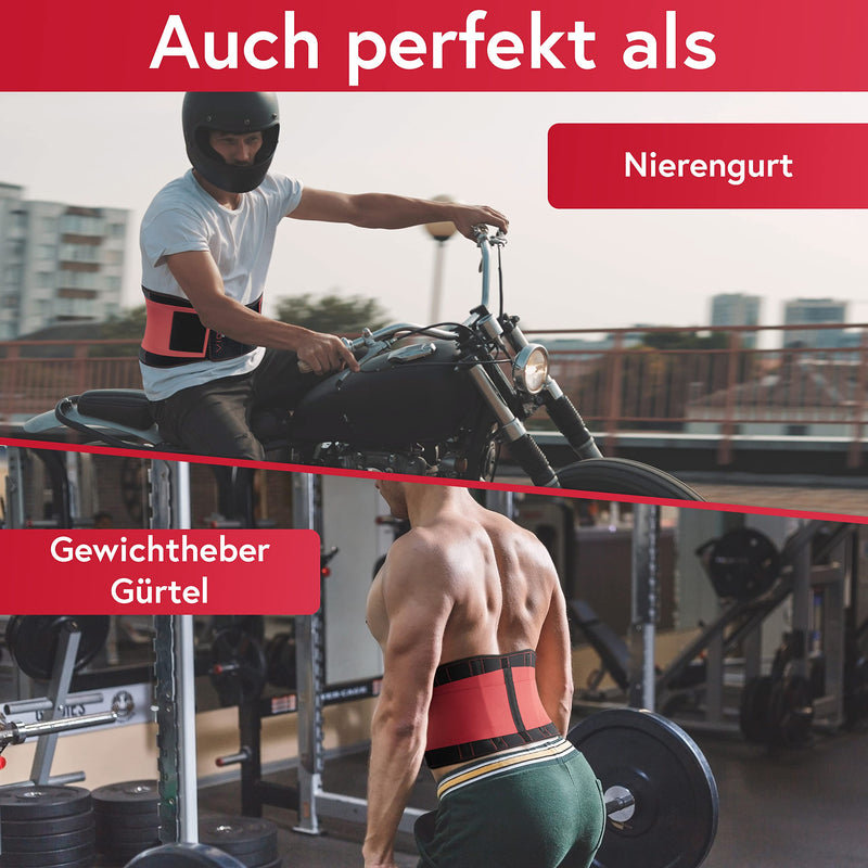 VIGO SPORTS back support machine washable - anti-sweat kidney belt for effective stabilization of the back - back support belt for men and women - warming lumbar support belt L red - NewNest Australia