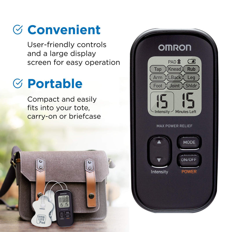 OMRON Max Power Relief TENS Unit Muscle Stimulator, Simulated Massage Therapy for Lower Back, Arm, Shoulder, Leg, Foot, and Arthritis Pain, Drug-Free Pain Relief (PM500) - NewNest Australia