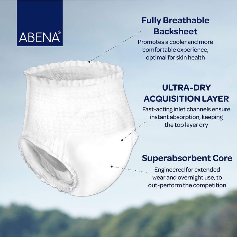 Abena Light Incontinence Pants, Eco-Friendly Incontinence Pants For Men & Women, Comfortable, Protective & Discreet, Fast Absorption, Sustainable Incontinence Pads - M0, 900ml, 32-43" Waist, 6x 14PK - NewNest Australia