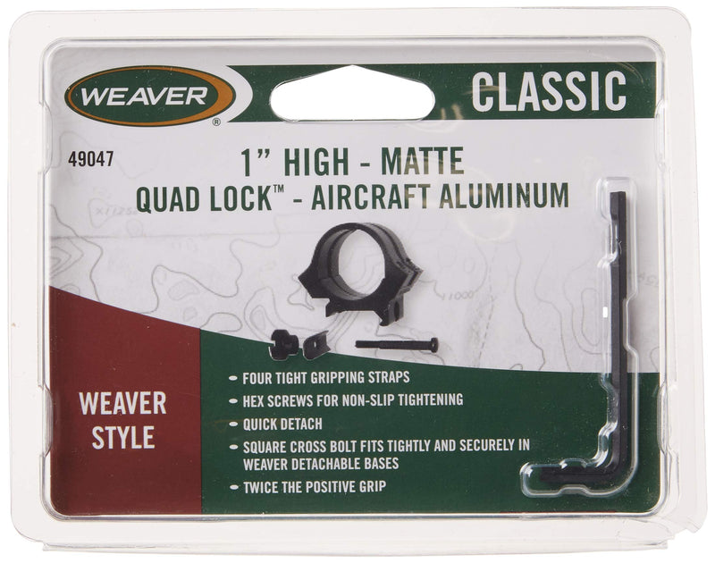 WEAVER Quad Lock 1-Inch High Detachable Rings Matte Black - NewNest Australia