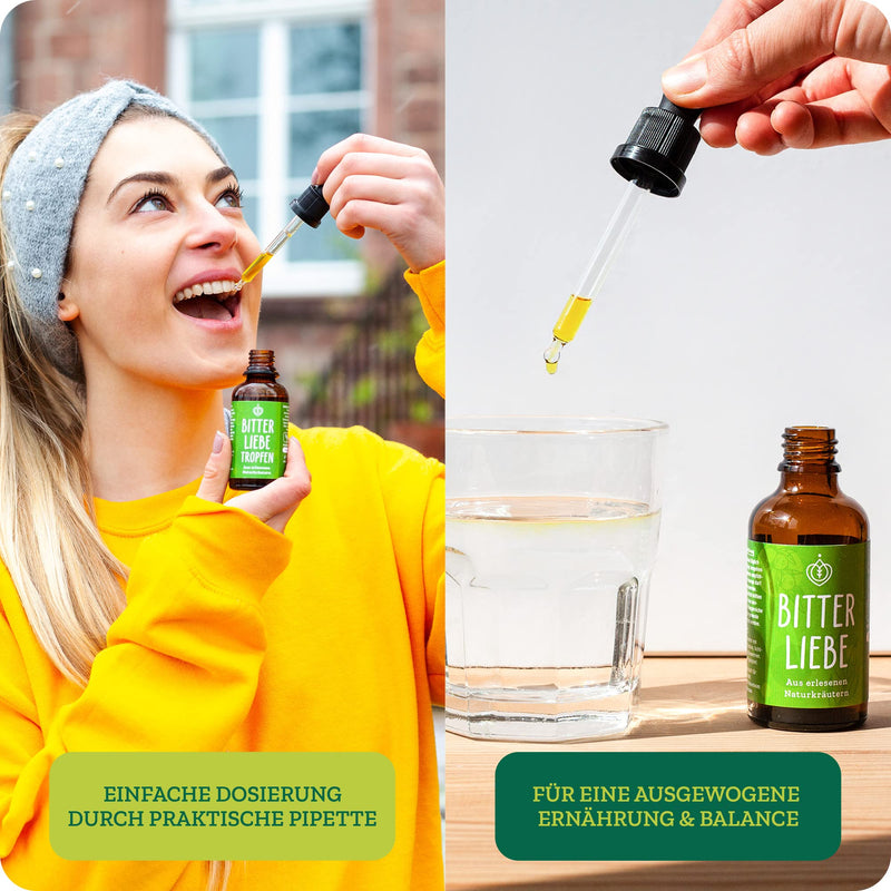 BitterLiebe® bitter substances drops set of 3 50ml with practical pipette cap I bitter drops from The Lion's Den I Hildegard von Bingen, bitter herbs 3 - NewNest Australia