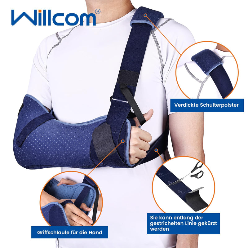 Willcom Arm Sling Shoulder, Medical Arm Sling for Women Men, Breathable Shoulder Support for Broken Arm, Elbow, Wrist and Injury Recovery (Left, M) M Left Arm - NewNest Australia