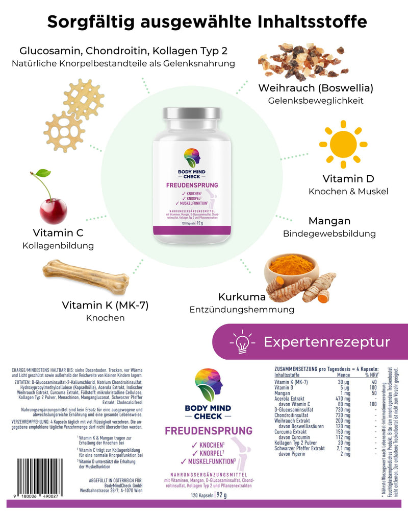 Joint Capsules High Dose ‚ 120 Capsules ‚ Joint Complex For Supporting Cartilage, Bones And Muscle Function ‚ With Turmeric, Frankincense, Vitamin D, Collagen, Glucosamine, Manganese And Much More - NewNest Australia