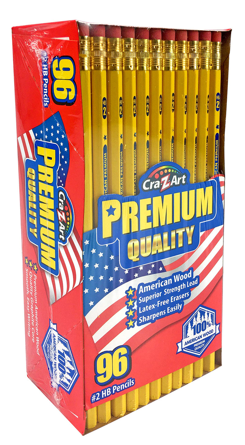Cra-Z-Art Wood Cased Unsharpened #2 HB Yellow Pencils 96 Pack - NewNest Australia