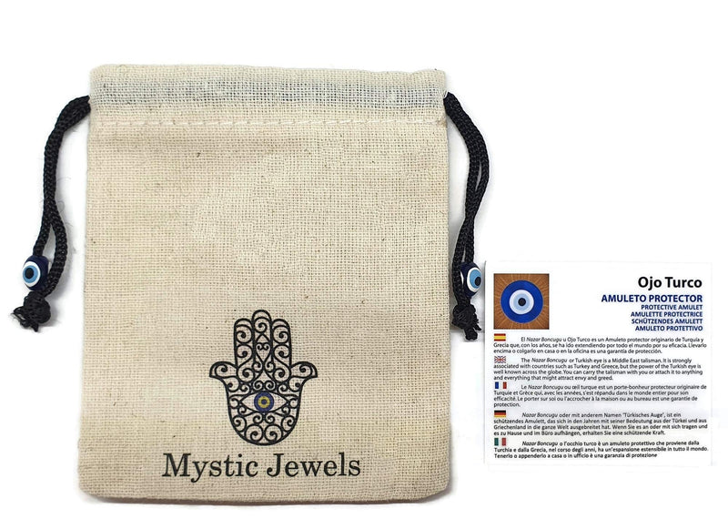 NewNest Australia - MYSTIC JEWELS - Wooden Hamsa Wall Ornament to Decor Home, or Hang in a car, to Keep Away The Bad Energy and Bring Good Luck 