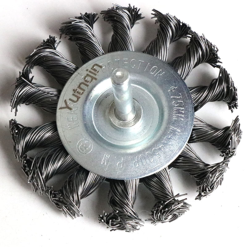 Yutnqin 3PCS 3 Inch Knotted Wire Wheel Brushes Kit for Drill with 1/4-Inch Shank,Twist Brush Set Perfect for Rust Removal, Corrosion and Paint,Wire Wheels for Power-Operated Grinders - NewNest Australia