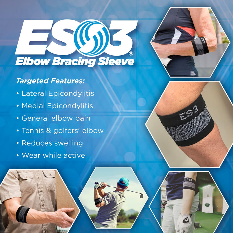 Orthosleeve Es3 Elbow Support | Exclusive Compression Technology With 3 Zones | Pain Relief For Swelling, Arthritis, Tennis & Golfer'S Elbow | Lightweight Strap | Promotes Blood Circulation - NewNest Australia