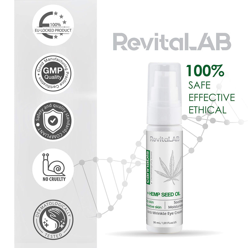 RevitaLAB Cannabis Anti Wrinkle Eye Cream for Smooth Contour, Sensitive skin, Dermatologically-Tested 30 ml - NewNest Australia