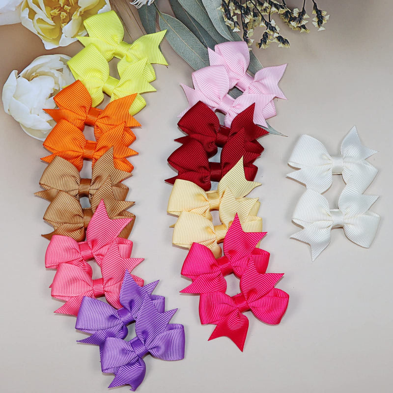 80Pieces Baby Girls Clips 2" Mini Hair Bow Grosgrain Ribbon Hair Bows with Fully Ribbon Lined Alligator Clips for Baby Girls Infant Toddlers Kids 40 Colors in Pairs - NewNest Australia