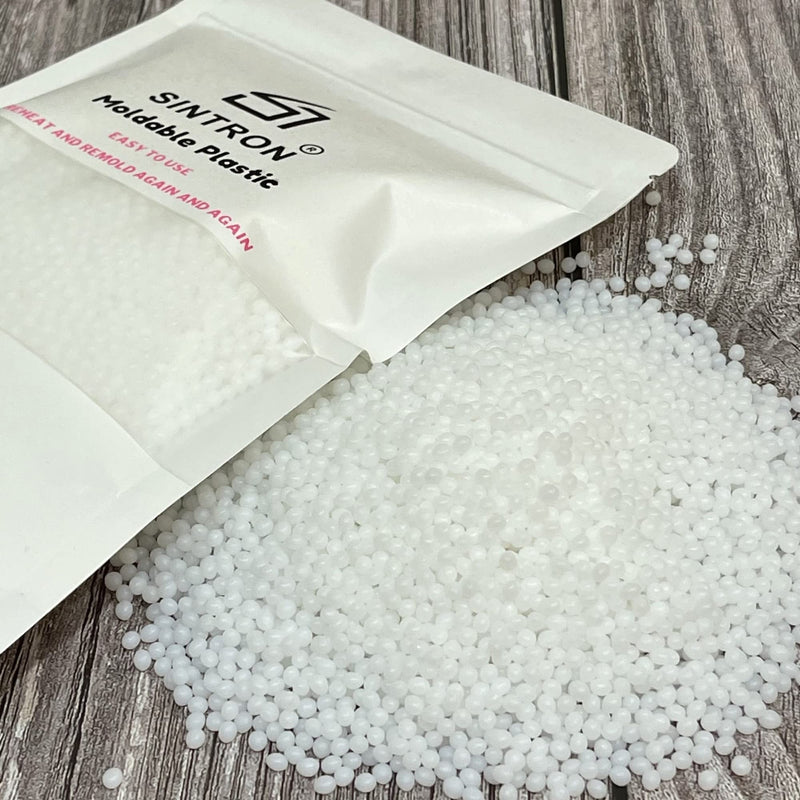 Sintron Moldable Plastic Clay - 8 oz Thermoplastic Beads, Plastic Pellets, Moldable Pellets, Polymorph Pellets (White) for DIY Modeling, Making Creative Activity 8OZ White - NewNest Australia