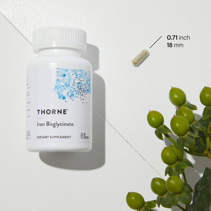Thorne Research - Iron Bisglycinate - 25 mg Iron Supplement for Enhanced Absorption Without Gastrointestinal Side Effects - 60 Capsules - NewNest Australia