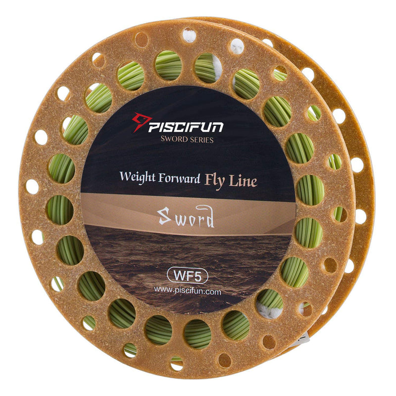 Piscifun Sword Fly Fishing Line with Welded Loop Weight Forward Floating Fly Line WF1 2 3 4 5 6 7 8 9 10wt 90 100FT Moss Green WF-5F 100FT - NewNest Australia