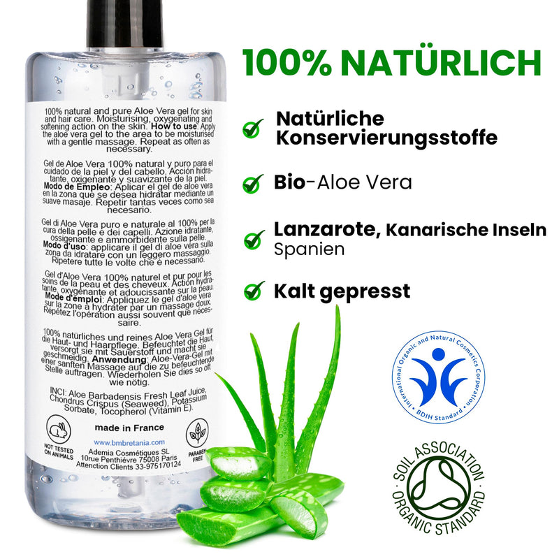 100% Natural Aloe Vera Gel | Extra moisturizing | Dermoprotector | Anti-aging & anti-wrinkle | Aftersun & aftershave care | Hair mask, clear, 500 ml - NewNest Australia