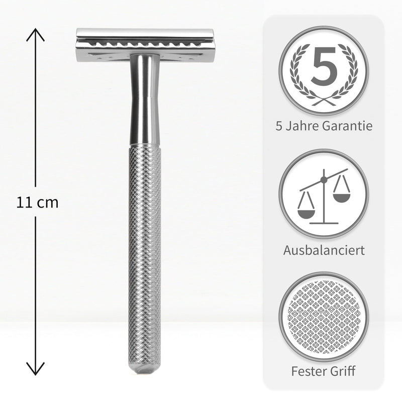 Bambaw Safety Razor Men | Safety razor metal | Zero Waste Safety Razor | Metal razor | Planer razor men | Eco razor metal | Safety razor stainless | Safety Razor | Silver - NewNest Australia
