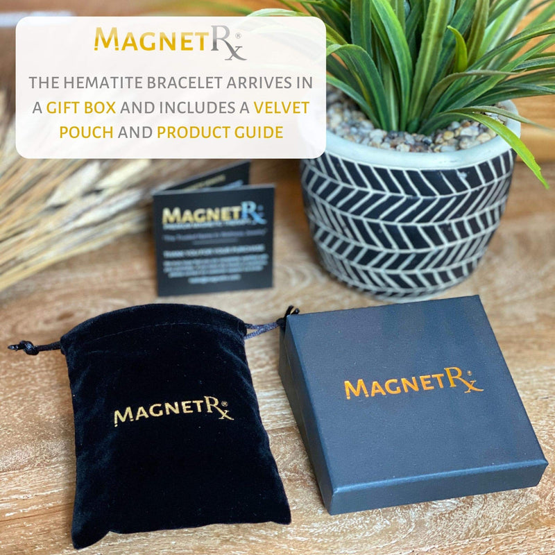 MagnetRX® Hematite Magnetic Therapy Bracelet - MAX Strength Natural Pain Relief and Healing Stones - Beaded Magnetic Hematite Bracelets (Bali 8mm Bead) Bali 8mm Bead - NewNest Australia
