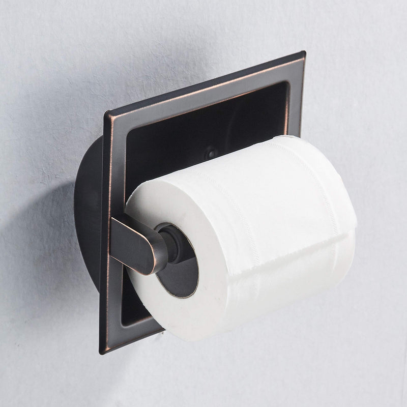 JunSun Oil Rubbed Bronze Recessed Toilet Paper Holder Wall Toilet Paper Holder Recessed Tissue Paper Holder ORB Toilet Tissue Holder All Stainless Steel Construction - Rear Mounting Bracket Included - NewNest Australia