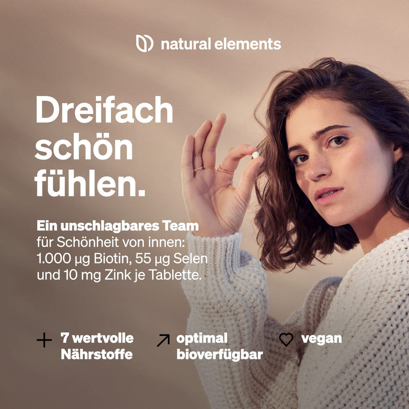 Biotin + Selenium + Zinc 365 - Vegan Tablets - No Magnesium Stearate - Laboratory Tested and Made in Germany - NewNest Australia