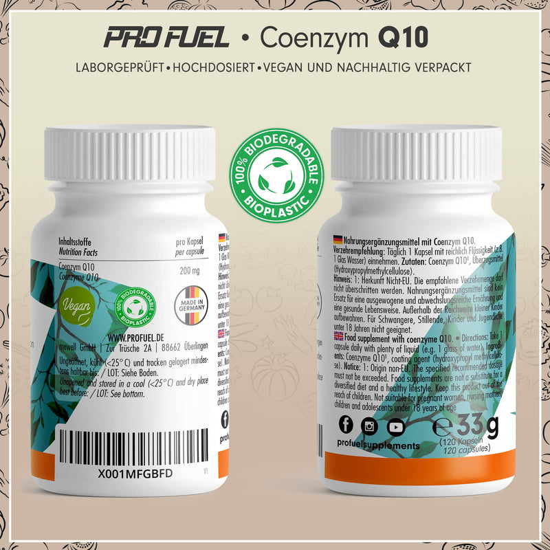 Q10 Capsules High Dose 120 X With 200 Mg Coenzyme Q10 Per Capsule - High-Quality (Vegan) From Fermentation - No Unwanted Additives - Laboratory Tested With Certificate - Supply For 4 Months - NewNest Australia
