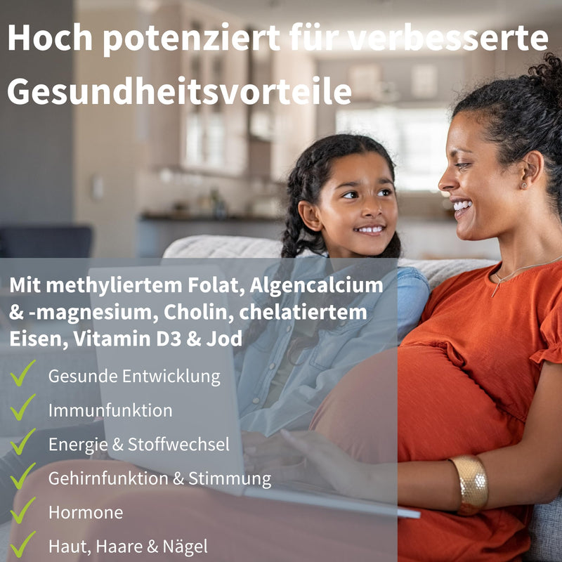 Pregnancy vitamins - 23 vegan nutrients for pregnancy & postpartum, with folic acid as folate & compatible iron, 60 tablets, from Igennus - NewNest Australia