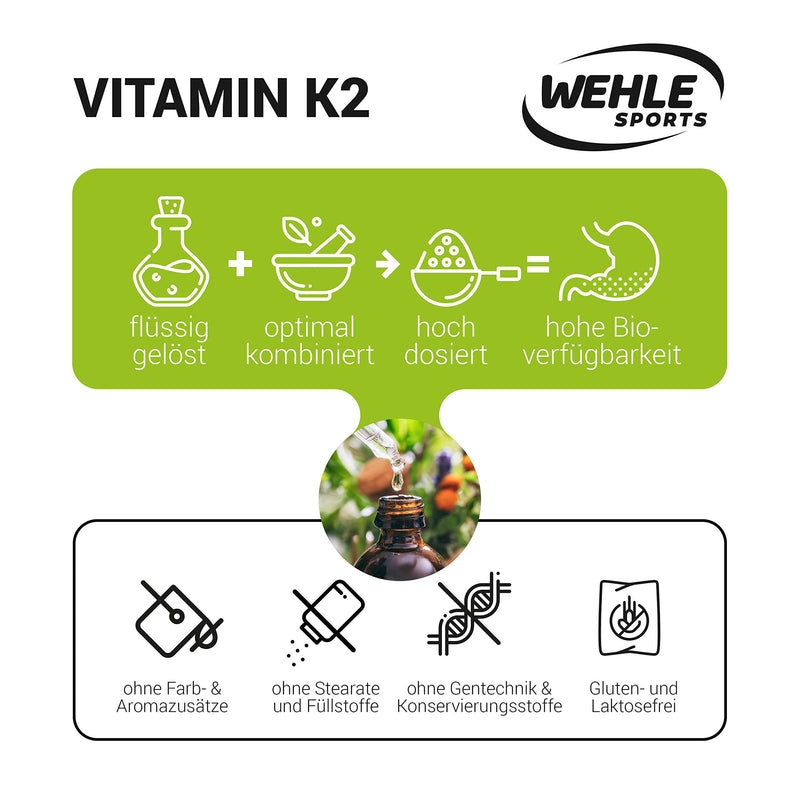 Vitamin K2 MK7 200µg 1850 drops 50ml - Premium: 99% All-Trans Menaquinone - Laboratory tested, vegan, high dosage, and made in Germany. - NewNest Australia