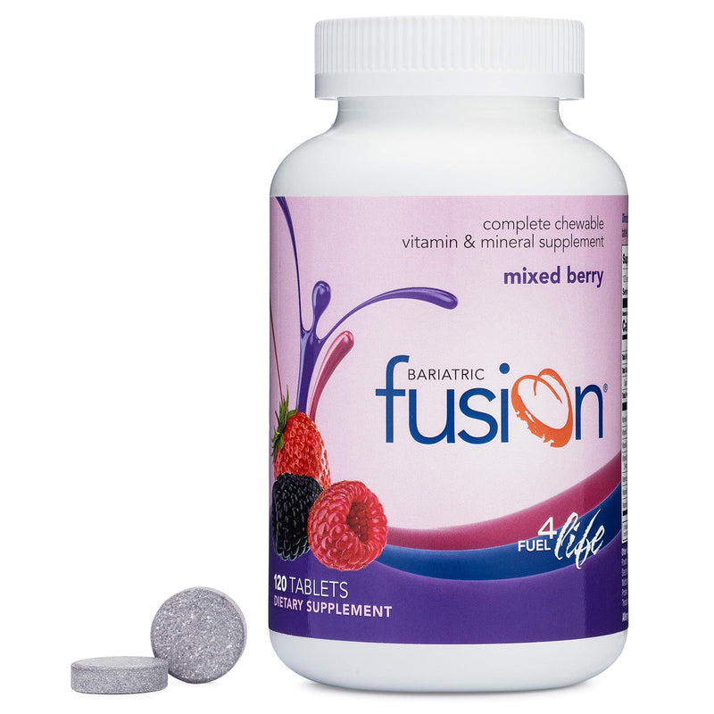 Bariatric Fusion Mixed Berry Complete Chewable Bariatric Multivitamin with Iron for Bariatric Surgery Patients Including Gastric Bypass and Sleeve Gastrectomy, 120 Tablets - NewNest Australia