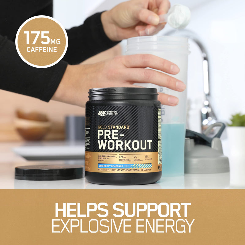 Optimum Nutrition Gold Standard Pre-Workout, Vitamin D for Immune Support, with Creatine, Beta-Alanine, and Caffeine for Energy, Keto Friendly, Blueberry Lemonade, 30 Servings (Packaging May Vary) - NewNest Australia