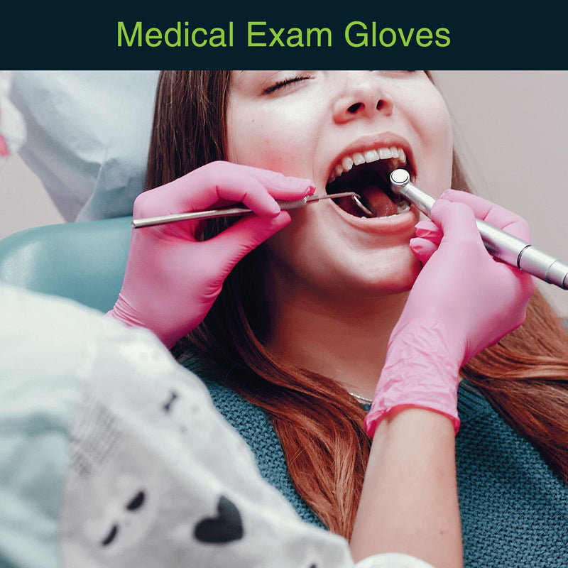 Pink Vinyl Disposable Gloves Small 50 Pack - Latex Free, Powder Free Medical Exam Gloves - Surgical, Home, Cleaning, and Food Gloves - 3 Mil Thickness Small (Pack of 50) Pink - NewNest Australia