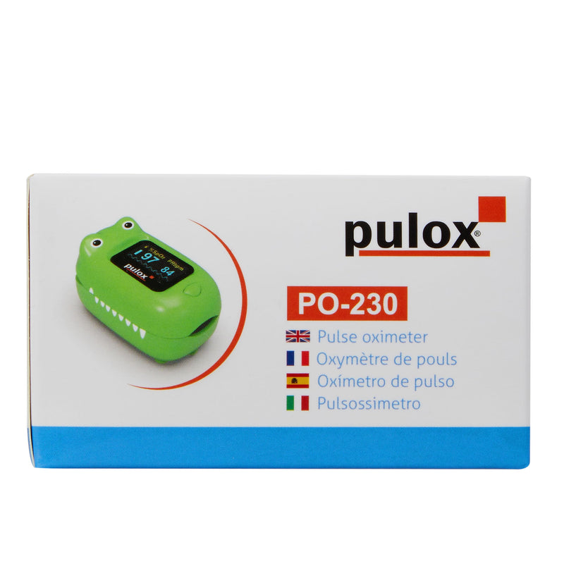 Pulox PO-230 in green, pulse oximeter for children, with adhesive pattern, measurement of oxygen saturation and heart rate - NewNest Australia