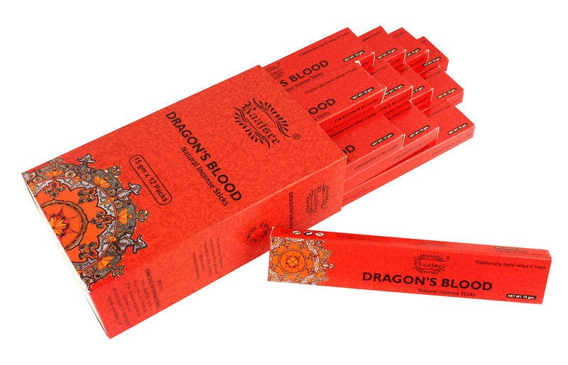 NewNest Australia - raajsee 15 GMS x 12 Pack Dragon Blood Incense Sticks,100% Pure Organic Natural Hand Rolled Free from Chemicals - Perfect for Aromatherapy, Cleansing,Meditation and Church (Dragon Blood) 