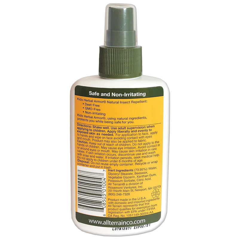 All Terrain Kids Herbal Armor Natural, DEET-FREE Insect Repellent, Pump Spray, 4 Ounce - NewNest Australia