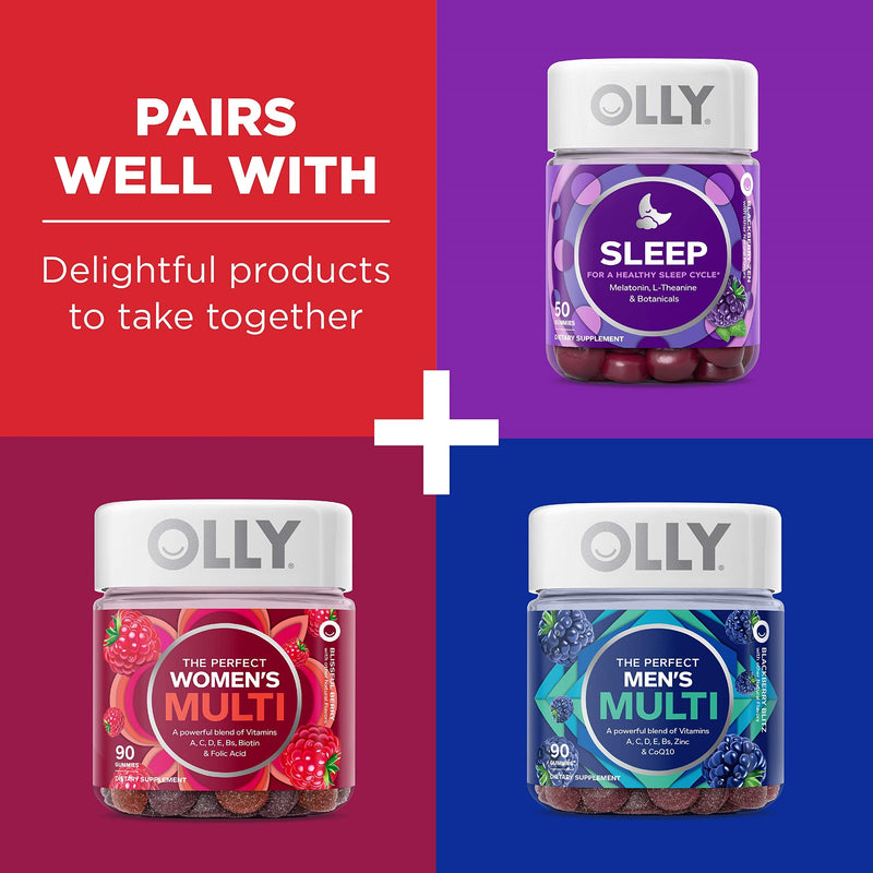 OLLY Probiotic + Prebiotic Gummy, Digestive Support and Gut Health, 500 Million CFUs, Fiber, Adult Chewable Supplement for Men and Women, Peach, 30 Day Supply - 30 Count Balanced Belly (30 Day Supply) - NewNest Australia