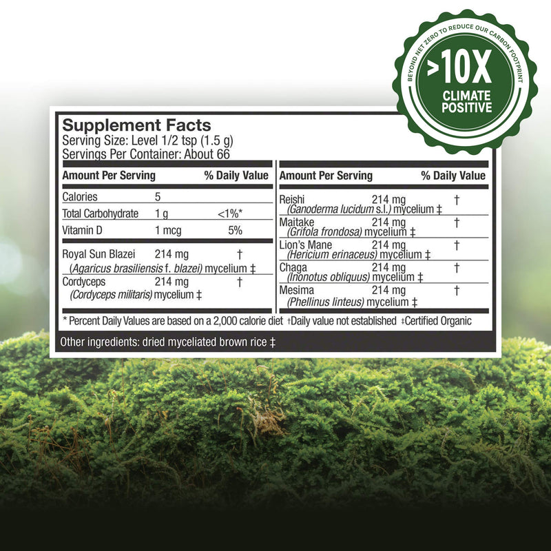 Host Defense, Stamets 7 Mushroom Powder, Daily Immune Support, Certified Organic Supplement - NewNest Australia