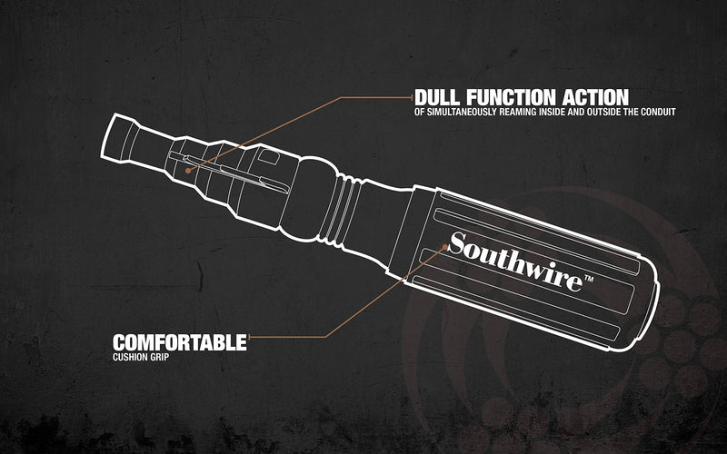 Southwire Tools & Equipment SDCFR Conduit Fitting Reaming Screwdriver, Heavy Duty, Dual Function, Multi Use Detachable Head, Compatible with Drill, Cushion Grip Handles for Comfort - NewNest Australia