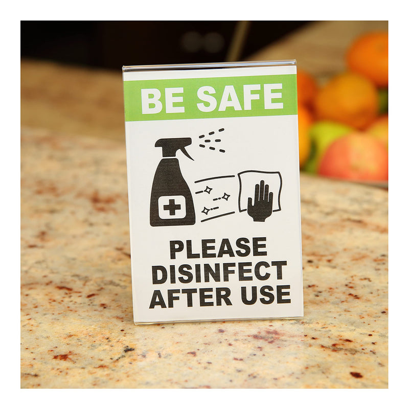 NuDell 4" x 6" L-Shaped Slanted Sign Holder - Self-Standing Ad Frame, Clear (35446) 4-inch x 6-inch - NewNest Australia