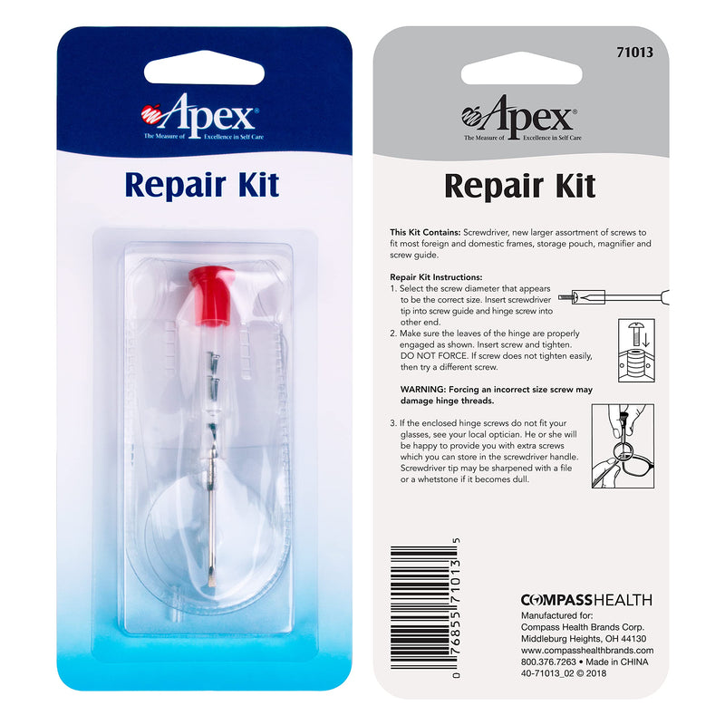 Apex Glasses Repair Kit - Eyeglass Repair Kit with Small Screwdriver ,Eyeglass Screws, Magnifying Glass, Screw Guide, & Storage Pouch - Universal Eyeglass Repair Kit for Reading Glasses, & Sunglasses - NewNest Australia