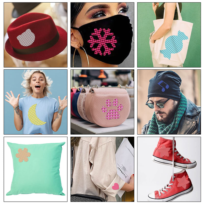 Hotfix Applicator, 5784 PCS Rhinestones, GLTECK DIY Hot Fix Rhinestone Applicator Wand Setter Tool Kit with 7 Different Sizes Tips, Tweezers & Brush Cleaning kit - 5 Pack Hot-Fix Crystal Rhinestones - NewNest Australia