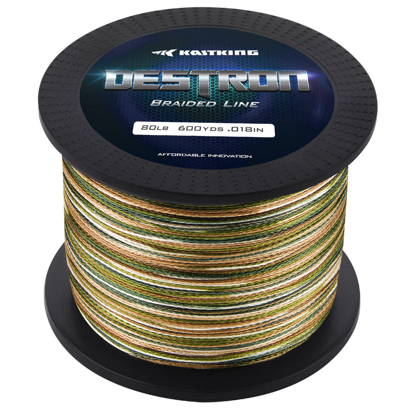 New KastKing Destron Braided Fishing Line, Highly Abrasion Resistant, Improved Knot Strength, Ultra-Thin Diameter Superline, Zero Stretch & Memory, CFT “Color Fast Technology”, 75% Thinner Than Mono Camo 300 yds-20lb-0.23mm - NewNest Australia