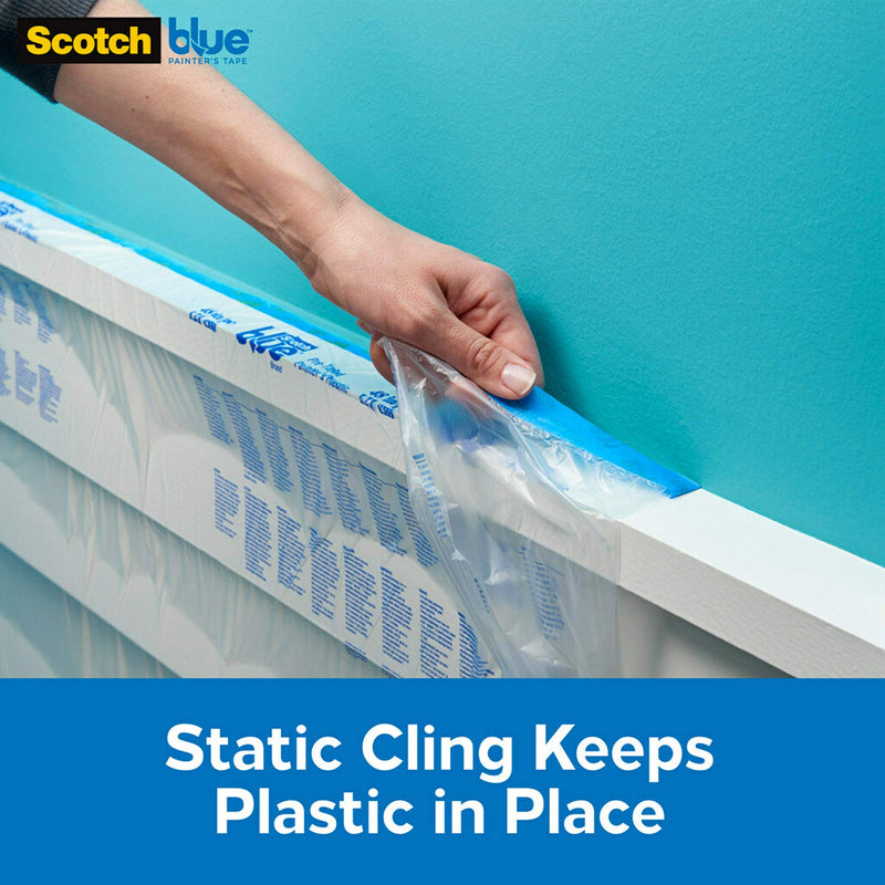 ScotchBlue Pre-taped Painter's Plastic, Unfolds to 24 inches by 30 yards, PT2093EL-24 24" Width - NewNest Australia
