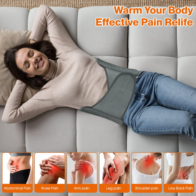 Heating pad OneAmg 126x30cm Electric heat pad with 6 temperature levels and automatic switch-off Fast heating Machine washable Heated blanket Heated blanket for back, loin, stomach, shoulder Gray - NewNest Australia