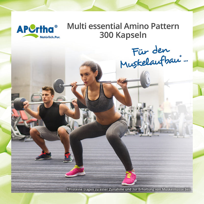 Aportha Multi Essential Amino Pattern I 300 Capsules With 8 Essential Amino Acids According To Prof. Dr. Luc√†-Moretti For Optimized Protein Supply, Amino Acids Complex High Dose Eaa Vegan - NewNest Australia