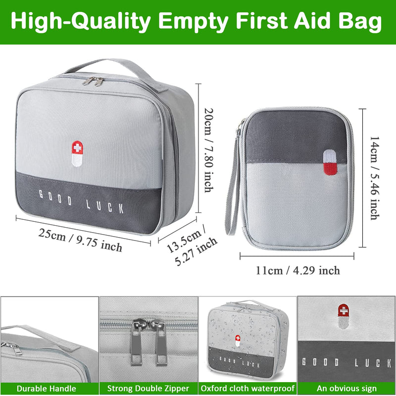 Coatcool Pack Of 2 Travel Medicine Bag Large Capacity Emergency Bag Empty First Aid Bag Waterproof Medicine Storage Bag Portable Medicine Bag Travel Pharmacy For Camping Home, Grey - NewNest Australia