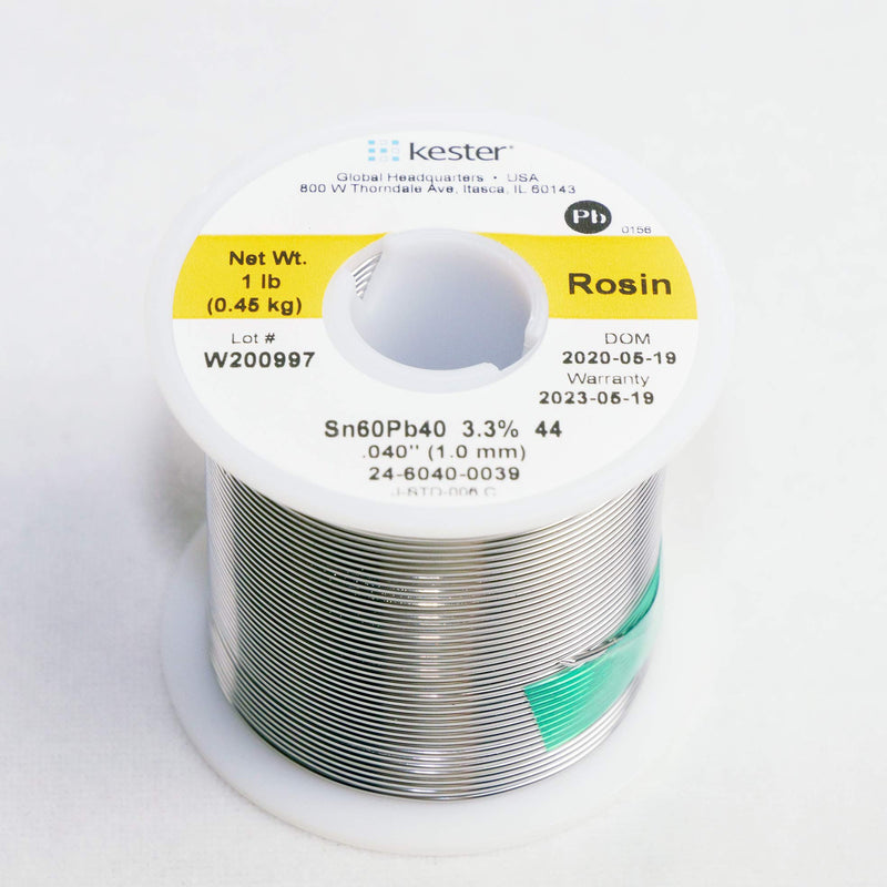 Kester 24-6040-0039 Rosin Cored Wire Solder Roll, 44 Activated, 0.040" Diameter Kester "Yellow" Label - NewNest Australia