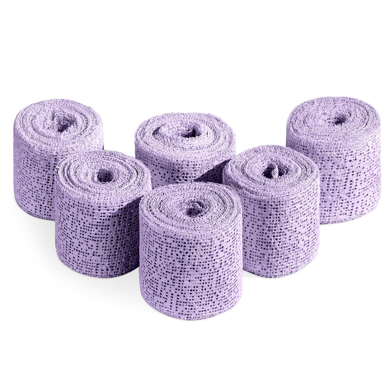 Navaris Plaster Cloth Rolls (S, Pack of 6) - Gauze Strips Wrap Bandages for Body Casts, Craft Projects, Belly Molds - 2" Wide x 118" Long, Violet S Purple - NewNest Australia