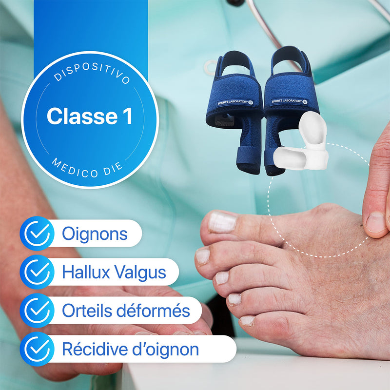 Sports Laboratory - Bunion Corrector Toe Straightener Set - 2x Bunion Splints, 2x Big Toe Straighteners and 1x Bunion Relief Guide - Adjustable Day & Night Bunion Support Kit (Blue) Blue - NewNest Australia