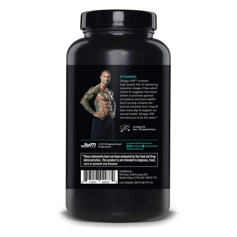Omega JYM Fish Oil 2800mg, High Potency Omega 3, EPA, DHA, DPA for Brain, Heart, & Joint Support | JYM Supplement Science | 120 Soft Gels - NewNest Australia