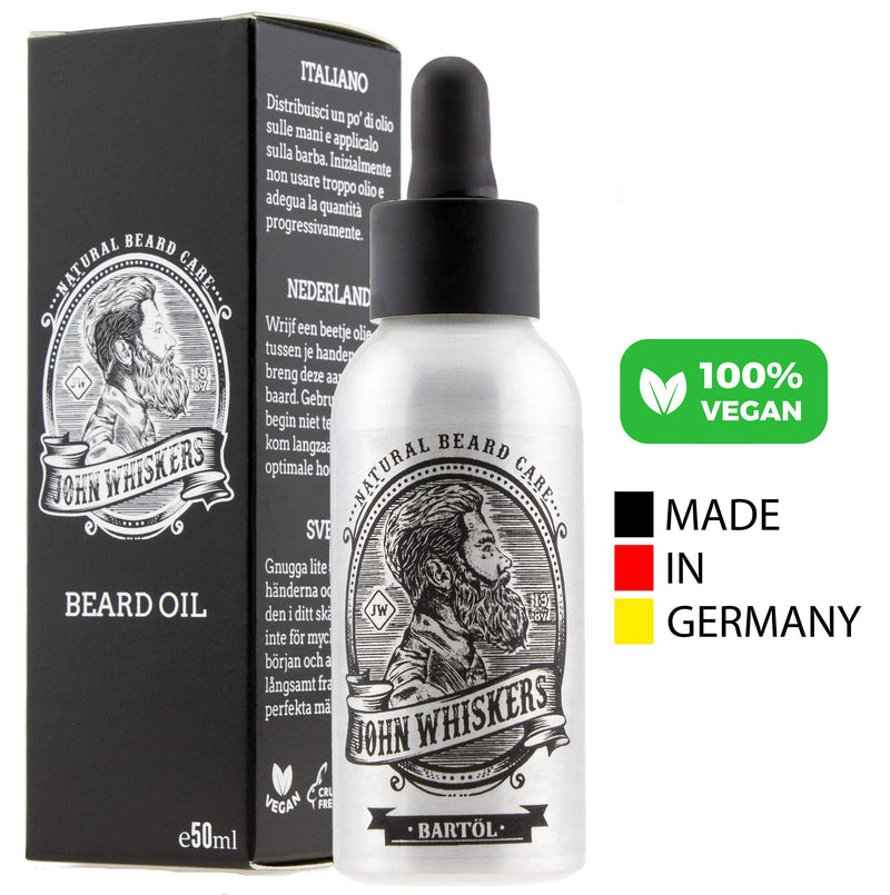 John Whiskers Beard Oil Made in Germany - 50ml - Best Quality Oils for a Soft and Healthy Beard - Vegan & Sweetly Tart Fragrance 50ml (Pack of 1) - NewNest Australia