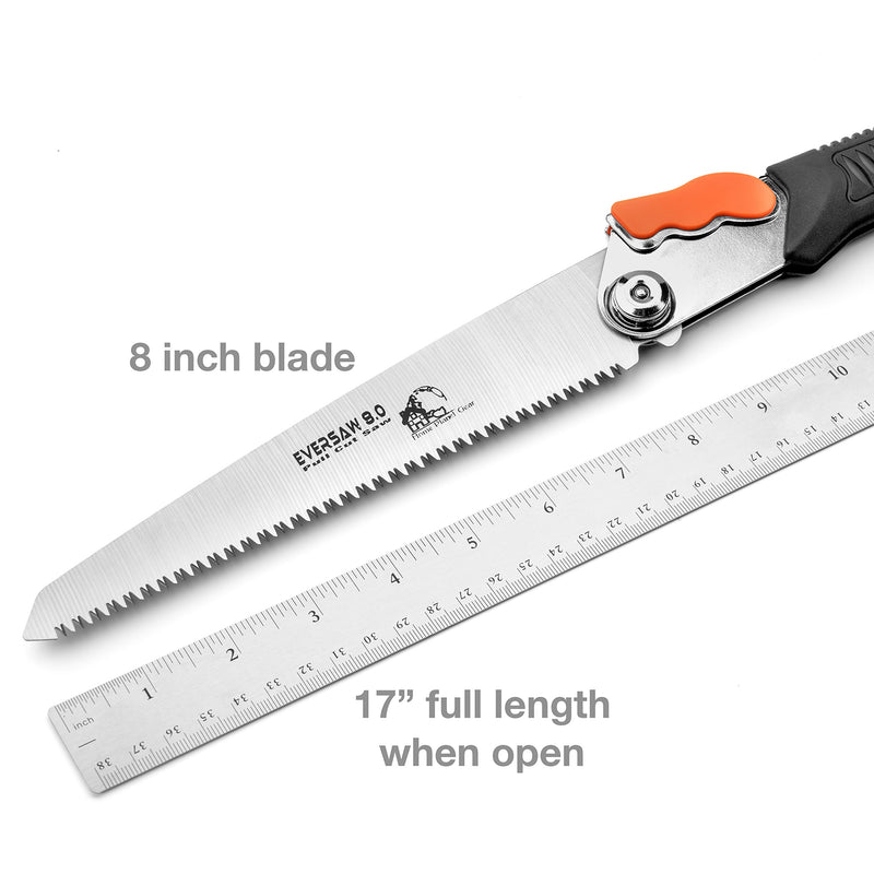 Folding Hand Saw Wood Saw Multi -Purpose 8" Triple Cut Carbon Steel Blade - Premium Folding Saw w/Gear Lock for Security - Ergonomic No-Slip Handle - Rugged Strength & Durability for Camping, Hiking - NewNest Australia