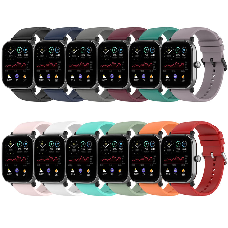 QGHXO Band Replacement for Amazfit Bip, Soft Silicone Band Replacement for Amazfit Bip/Bip Lite/Bip S/Bip U/GTS/GTS 2/ GTS 2e/ GTS 2 Mini/GTR 42mm Smartwatch (No Tracker, Replacement Bands Only) 12pcs Bands One size - NewNest Australia
